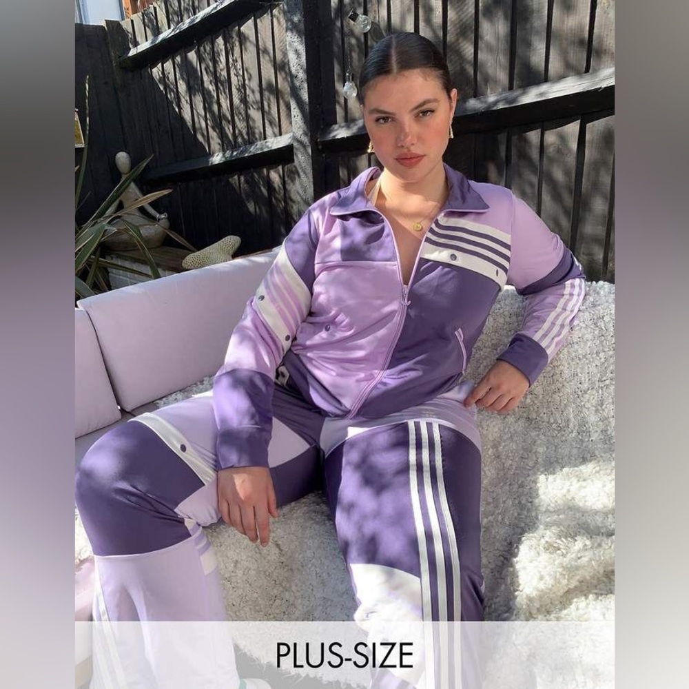 Adidas Purple Track JACKET with White Stripes
